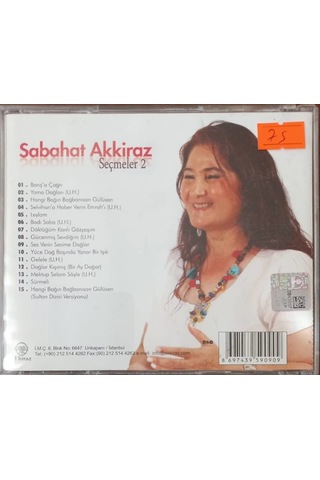 Plak Değildir Cd Dir Cd Sabahat Akkiraz Seçmeler 2 Cd