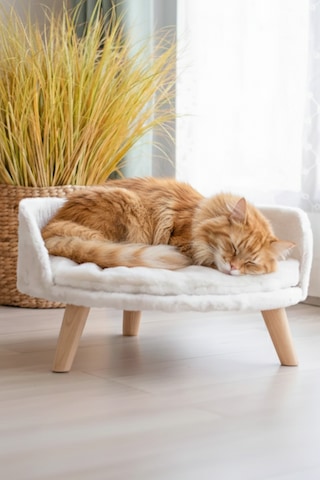 Missidea Puffy Kedi Ve Köpek Koltuğu Yumuşak Minderli Evcil Hayvan Yatağı