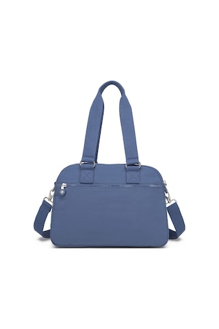 Smart Bags Orta Boy Çok Cepli Su Geçirmez Hafif Krınkıl Kumaş Kadın Omuz Çantası Mavi