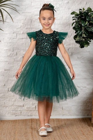 Mnk Baby & Kids Tüllü Kız Çocuk Kpl Elbise Mnk0526 Yeşil