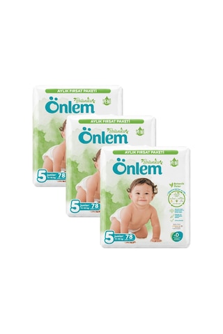 Önlem Botanika 5 Numara Junior Bebek Bezi 78 Adet 11-18 Kg X 3 Adet 3'lü