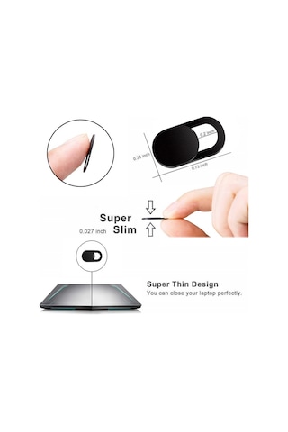 Geeksen Kamera Koruması Kaydırmalı Kapağı - Telefon/tablet/dizüstü Bilgisayar Uyumlu - Siyah - 6 Adet Paket
