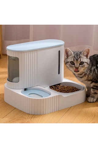 Vendortuning Yarı Otomatik Kedi Mama Su Kabı 1 L