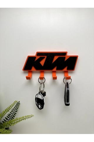 3d Baskı Dekoratif Ktm Model Motorcu Anahtar Askılığı Turuncu