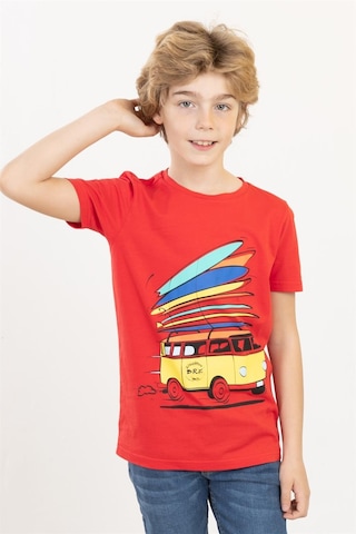 BRZ Kids Baskılı Unisex Çocuk Kısa Kollu T-shirt - 2 Yaş Kırmızı
