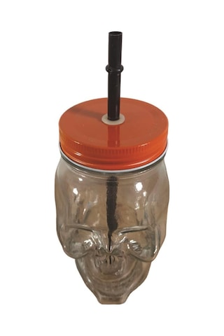 San Miguel Kuru Kafa Pipetli Kavanoz Bardak 450 ml Şeffaf