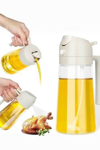 2 Adet 550ml Yeni Nesil Çift Fonksiyonlu Cam Yağdanlık