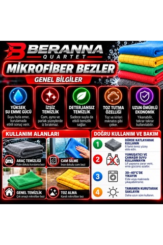 Microfiber Oto Kurulama Bezi 40x40 400 Gsm Kalın Dokulu Turuncu 3 Lü Paket