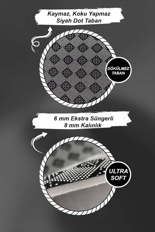 Gri Kaymaz Tabanlı Yıkanır Yollu Seksekli Çocuk Halısı Ar154 100 X 200 Cm Çok Renkli