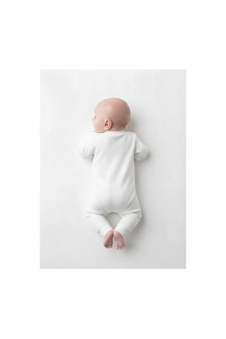 Gülerçocuk Unisex Bebek Çıtçıtlı Düz Beyaz Uzun Kollu Pamuklu Bebek Tulum Yenidoğan Beyaz Beyaz