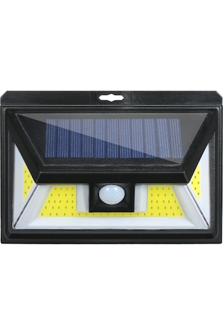 Suofeng Güneş Enerjili Cob Led Hareket Sensörlü Aydınlatma - Ip65 Su Geçirmez Dış Mekan Duvar Lambası Gümüş