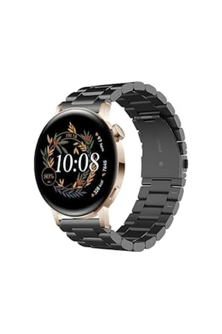 Huawei Watch Gt3 42mm Uyumlu Kordon Klasik Baklava Model Paslanmaz Çelik Metal Kayış