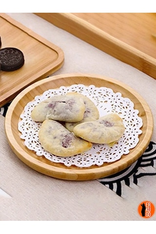 6'lı Bambu Yuvarlak Sunum Tabağı, Servis Tabağı, 20x20 Cm