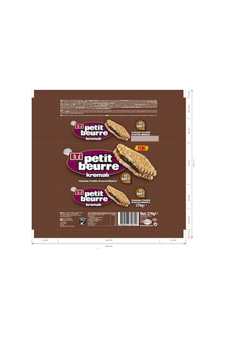 Eti Petit Beurre Kakaolu Fındık Kremalı Bisküvi 270 Gr 15 Adet-86