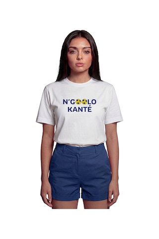 Color Luxe ''n'goolo Kanté'' Futbol Temalı Baskılı %100 Pamuk Rahat Kesim Pr Beyaz Color Luxe ''n'goolo Kanté'' Futbol Temalı Baskılı %100 Pamuk Rahat Kesim Pr Beyaz