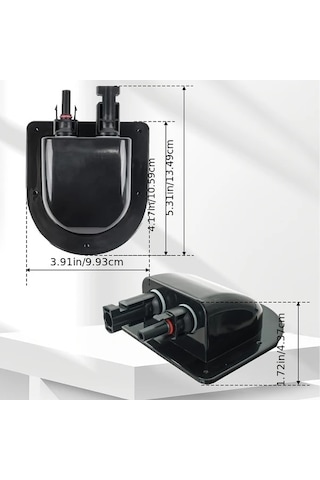 Trendooze Sunshine022 Dayanıklı Abs Fotovoltaik Rv Bağlantı Kutusu - Siyah, Güvenli Kilitleme Siyah