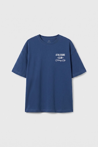 Parlament Oversize Kısa Kollu Baskılı Kız Çocuk T-shirt - 75175 Lacivert