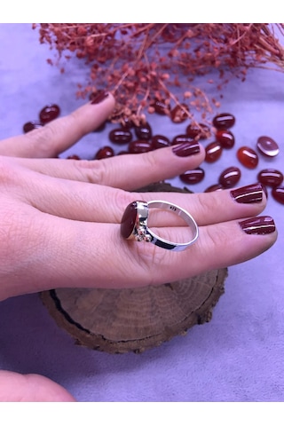 Nsa Gümüş Akik Taşlı Gümüş Yüzük 925 Ayar (512653998)