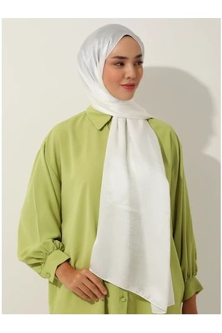 Gesshop Kadın Abiye Janjan Şal Beyaz