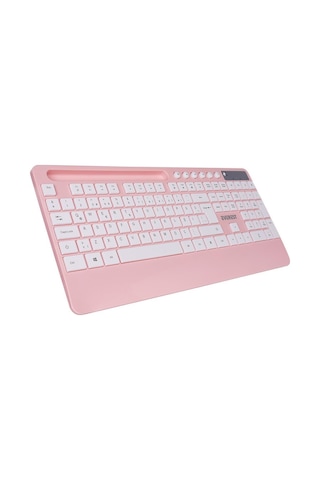 Everest Km-9676 Beyaz/pempe Multimedya Tablet-telefon Standlı Klavye + Mouse Set Optik