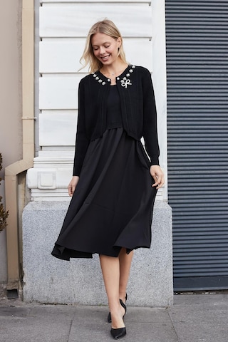 Jument Kadın Triko Hırkalı Elbise-siyah