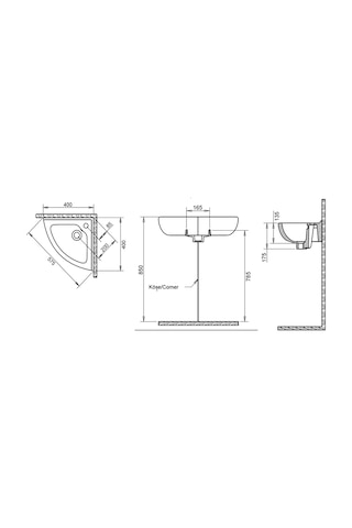 Köşe Lavabo 40x40cm Turavit Diğer