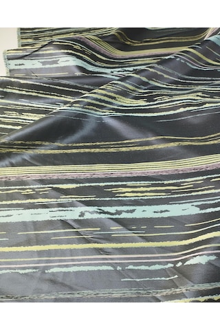 Gri Üzeri Mavi Sarı Renklerde Tafta Kumaş En: 160 Cm-10453 Çok Renkli