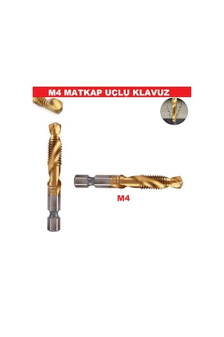 Ckn M4 Hss Titanyum 1/4 Bıts Kendinden Matkap Uçlu Klavuz