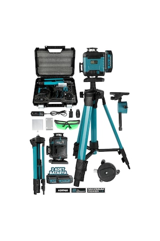 Assur Asr926 360 16 Köşe Tripod'lu Lazer Metre Hizalama Mavi