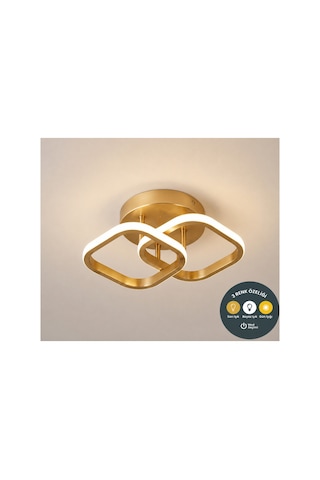 Zeus Çift Kare Eskitme Modern Led Plafonyer Avize 3 Renk Antre, Hol, Koridor Ve Salon İçin