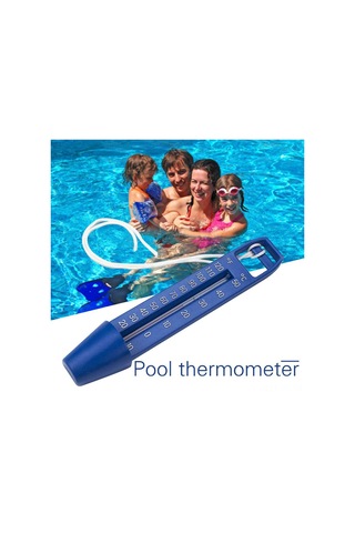 Folinda Mavi Havuz Sıcaklık Ölçerü - Pp Malzeme, 0-50 C Aralığı, Suya Yerleştirilebilir, Kayar Tip Termometre