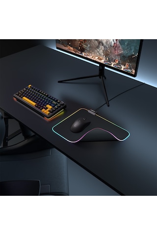 Northcity Rampage Mp-21 Pulsar M Rgb 328x252x3mm Yumuşak Yüzeyli Anti-slip Gaming Mouse Pad Siyah