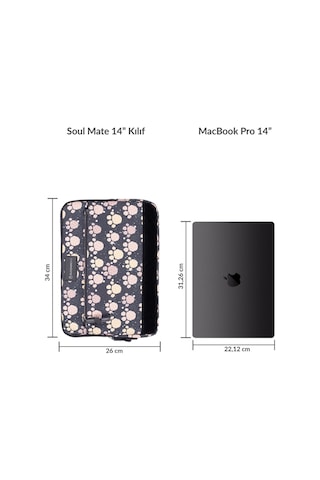 Bloominbag Soul Mate 14 İnç Laptop / Macbook Uyumlu Kılıf Kahverengi - Sarı