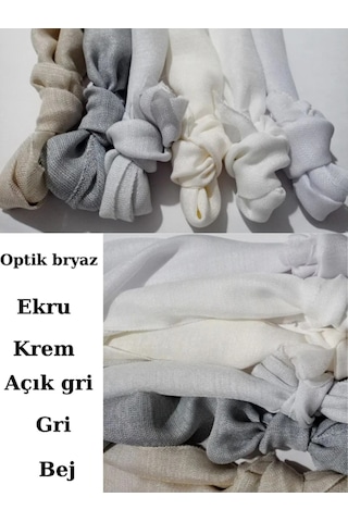 Keten Tül Çuval Desen Görünümlü 1/3 Sık Boru Pileli Açık Gri