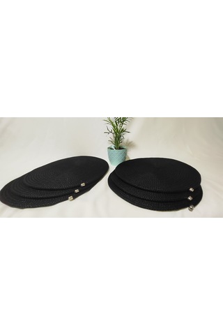 Kordon İpten Oval 6lı Supla Takımı Siyah