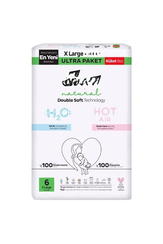 Natural Double Soft Külot Bez Ultra Paket 6 Beden 62 Adet