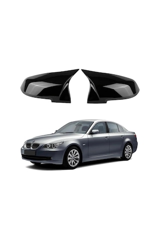 Bmw Aksesuar E60 Uyumlu Ithal Parlak Siyah Piano Black Batman Yarasa Ayna Kapağı