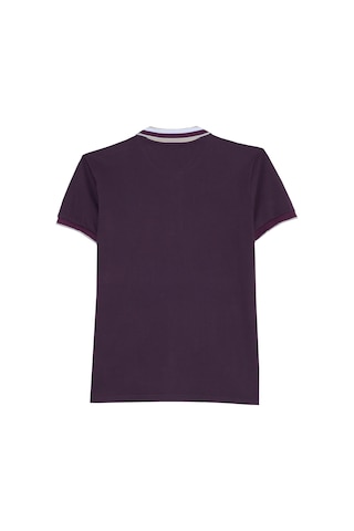 Erkek Slim Fit Dar Kesim %100 Pamuk Eflatun Polo Yaka Tişört-50177 Eflatun