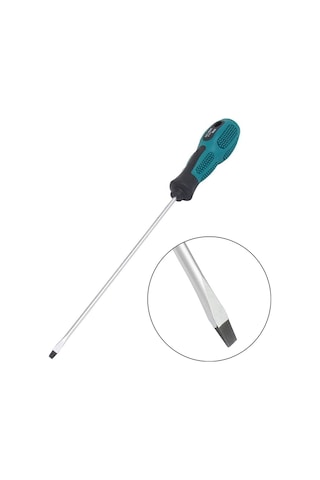 Leasetake Paket 12 İnç Uzunluğunda Yivli Ve Phillips Tornavida Düz Bıçaklı Tornavida Kauçuk Saplı Manyetik Tornavida