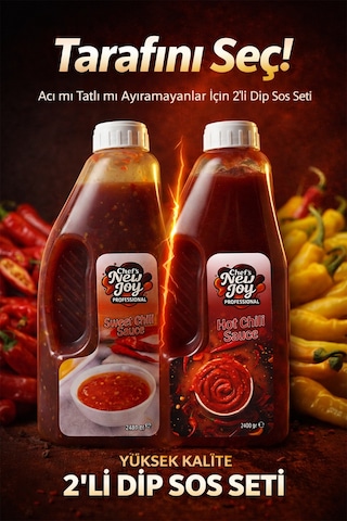 2'li Gurme Dip Sos Seti - Sweet Chili 2480g + Hot Chili 2400g Tatlı Acı Sos