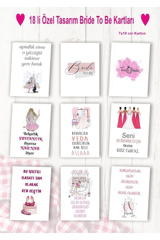 Bekarlıga Veda Bride To Be Kartları 18 Adet