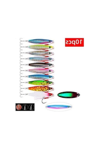 Tongxida 5/10 Adet Metal Balik Lures Yavaş Döküm Kaşek Jig Balikçırk Cazibesi Seti 5 Pcs C 21g Deniz Su Balıkçılığı İçin Metal