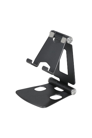 Geeksen Alüminyum Z20 Çift Katlanabilir Telefon/tablet Tutucu - 270 Döner, Taşınabilir, Sabit Masa/yatak Odası Stendi Gri Gri