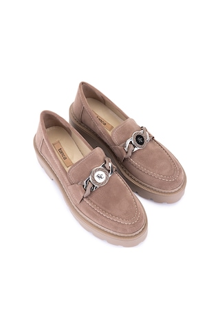 Tamer Tanca Kadın Vegan Vizon Loafer Ayakkabı 817 0890 Bn Ayk Sk22/23 Vızon Suet Vizon