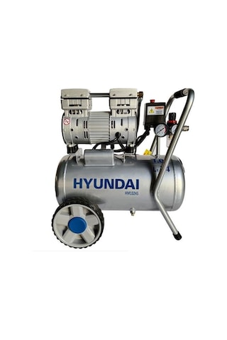 Hyundai HM1024S 8 Bar 24 LT Sessiz Yağsız Hava Kompresörü Gri