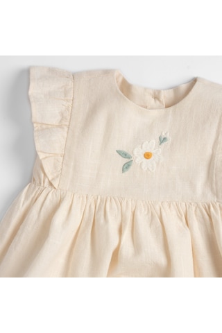 Chicco Kız Bebek Kısa Kollu Elbise 09102068000000 000060 Bej