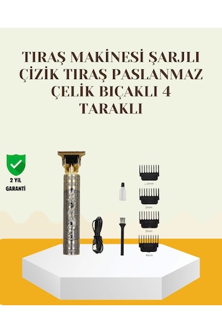 Şarjlı Titanyum Bıçaklı Saç Ve Sakal Kesme Makinesi