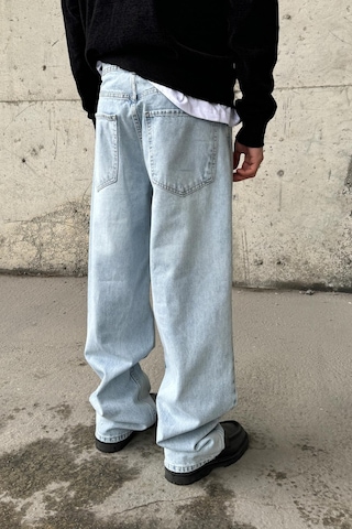 Flaw Soldurma Detaylı Baggy Jean Buz Mavi Buz Mavi