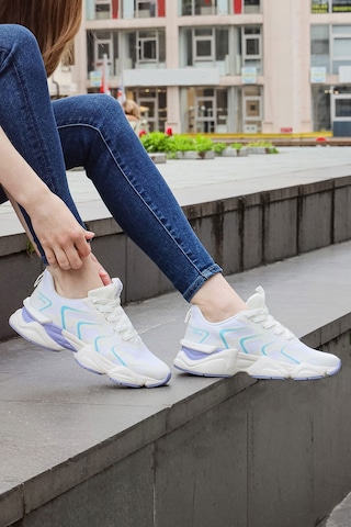 Jump 29907 Beyaz Kadın Sneaker Günlük Spor Ayakkabı Bej