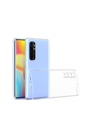 Xiaomi Mi Note 10 Lite İle Uyumlu Kılıf Şeffaf Kamera Korumalı Esnek Silikon Telefon Kılıfı Kapak
